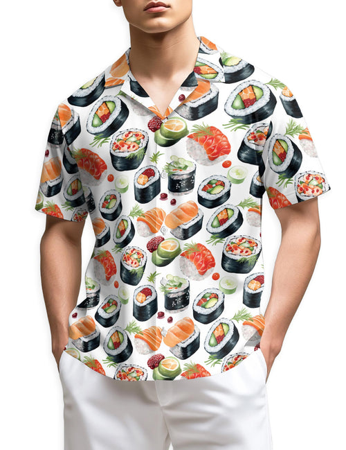 Netecom Sushi Hawaiian Shirt for Men,