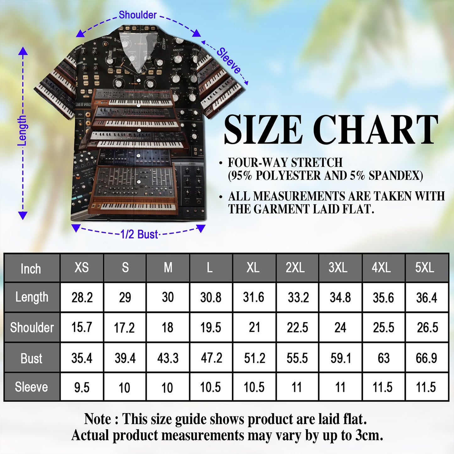 Netecom Synthesizer Synth Techno Music Hawaiian Shirt for Men, Musician Gifts, Button Down Summer Beach Short Sleeve, S-5XL