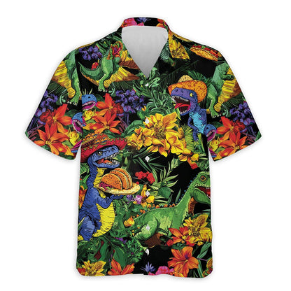 Netecom Taco Dinosaur T-rex Hawaiian Shirt for Men