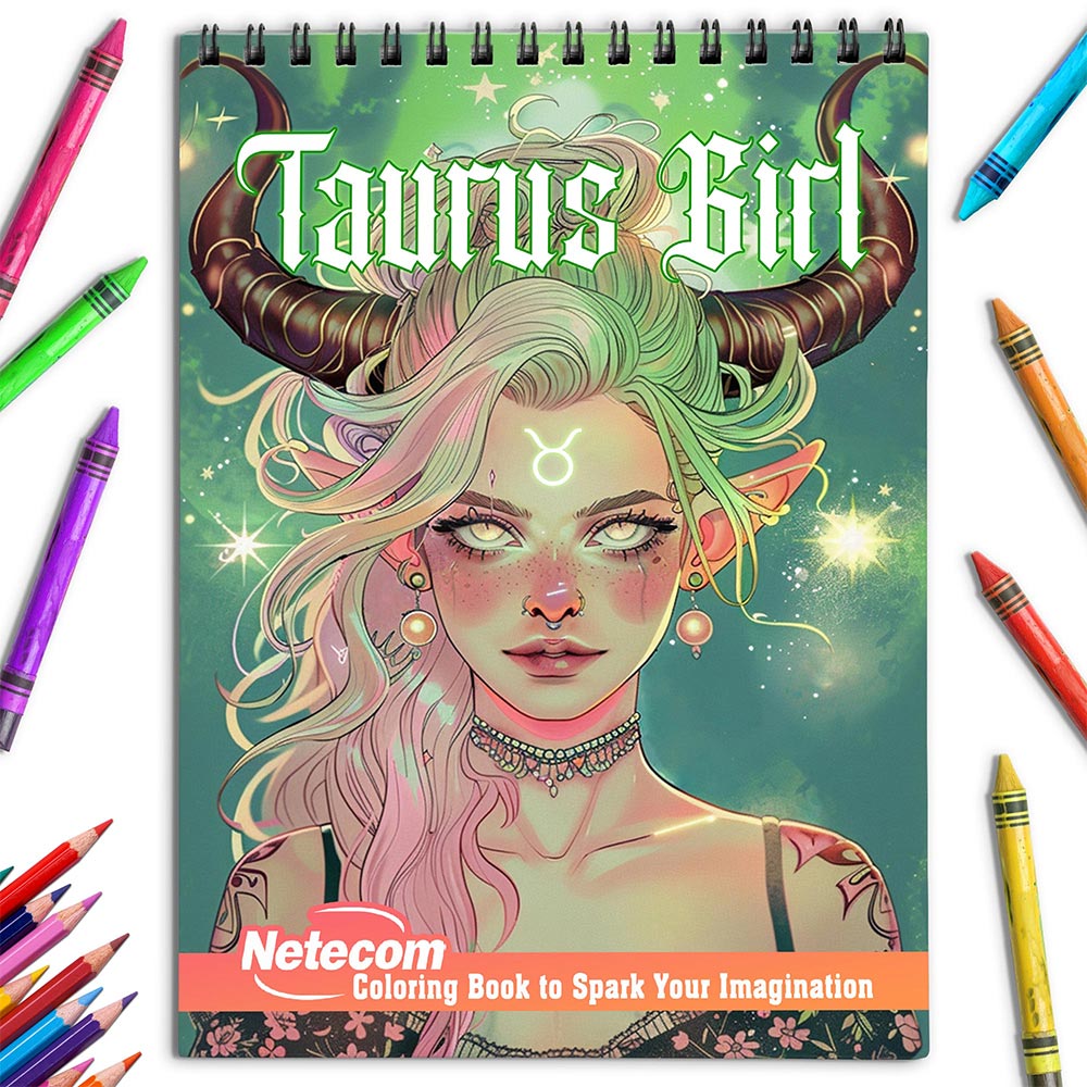 Netecom Taurus Girl Coloring Book for Adults