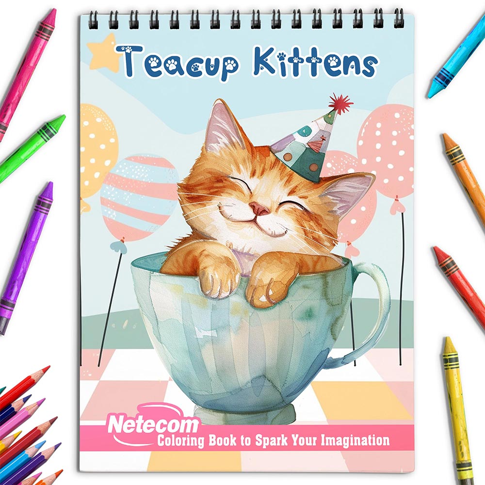 Netecom Teacup Kittens Coloring Book for Adults