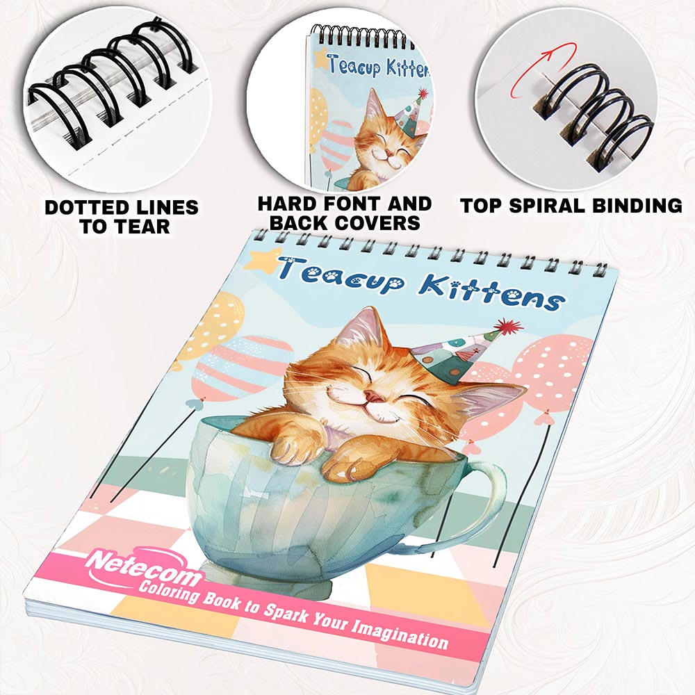 Netecom Teacup Kittens Coloring Pages for Adults