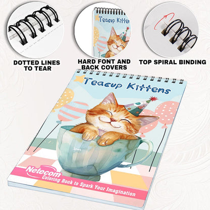 Netecom Teacup Kittens Coloring Pages for Adults