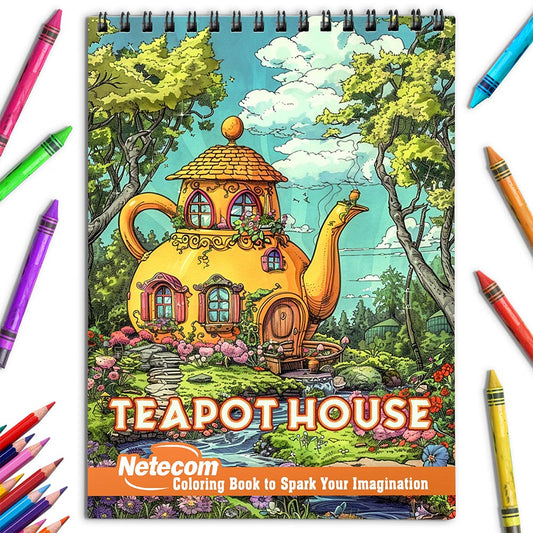 Netecom Teapot House Coloring Book for Adults