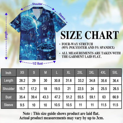 Netecom Technology Life Hawaiian Shirt for Men, Technical Support Gifts, Button Down Summer Beach Short Sleeve, Sizes S-5XL