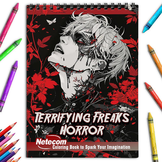Netecom Terrifying Freaks & Horror Coloring Book for Adults