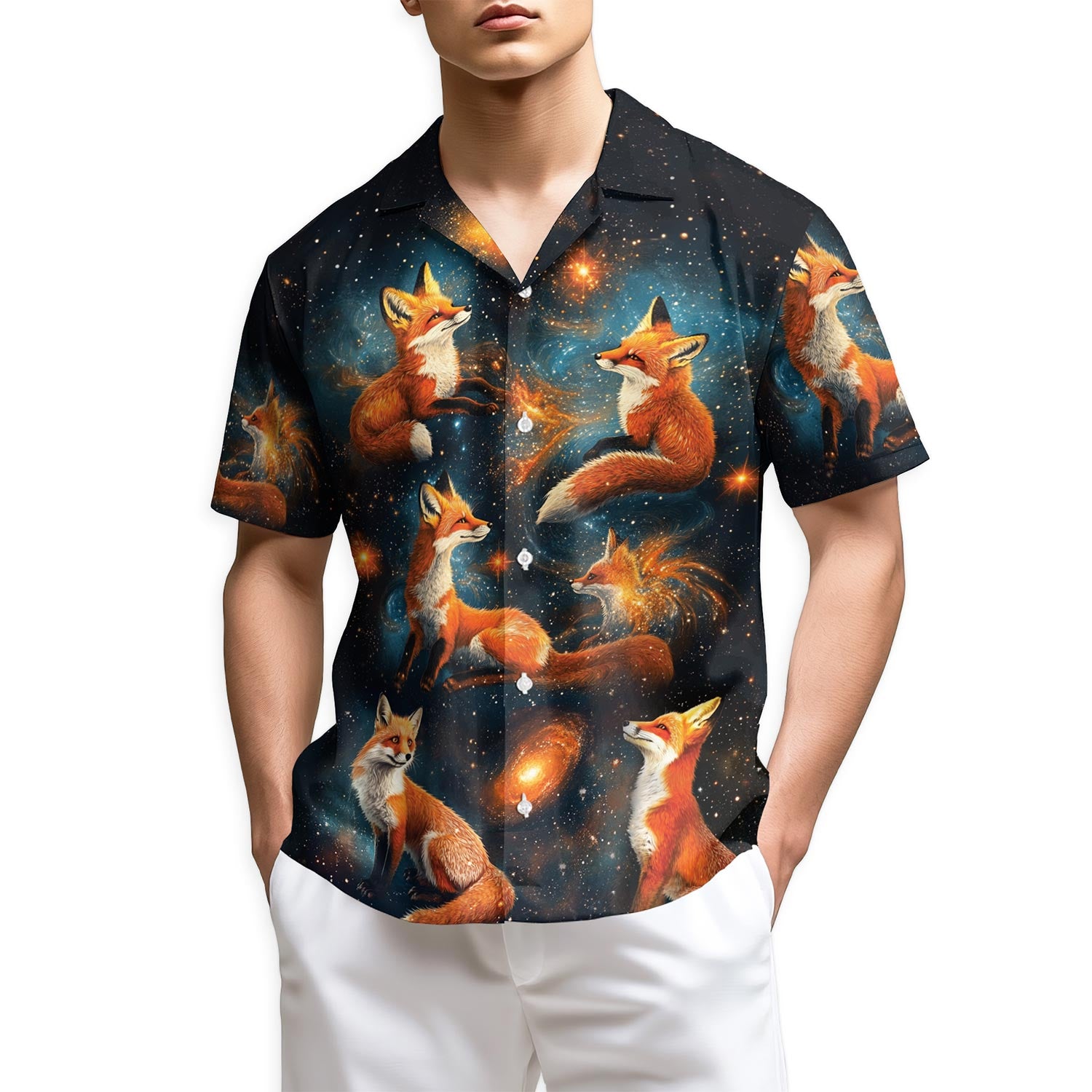 Netecom The Fox In The Starlight Edition Hawaiian Shirt for Men