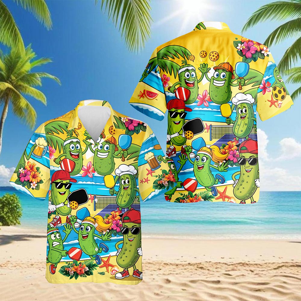 Netecom There's No Sorry In Pickleball Hawaiian Shirt for Men, Pickleball Player Gifts, Button Down Summer Beach Shirts, S-5XL