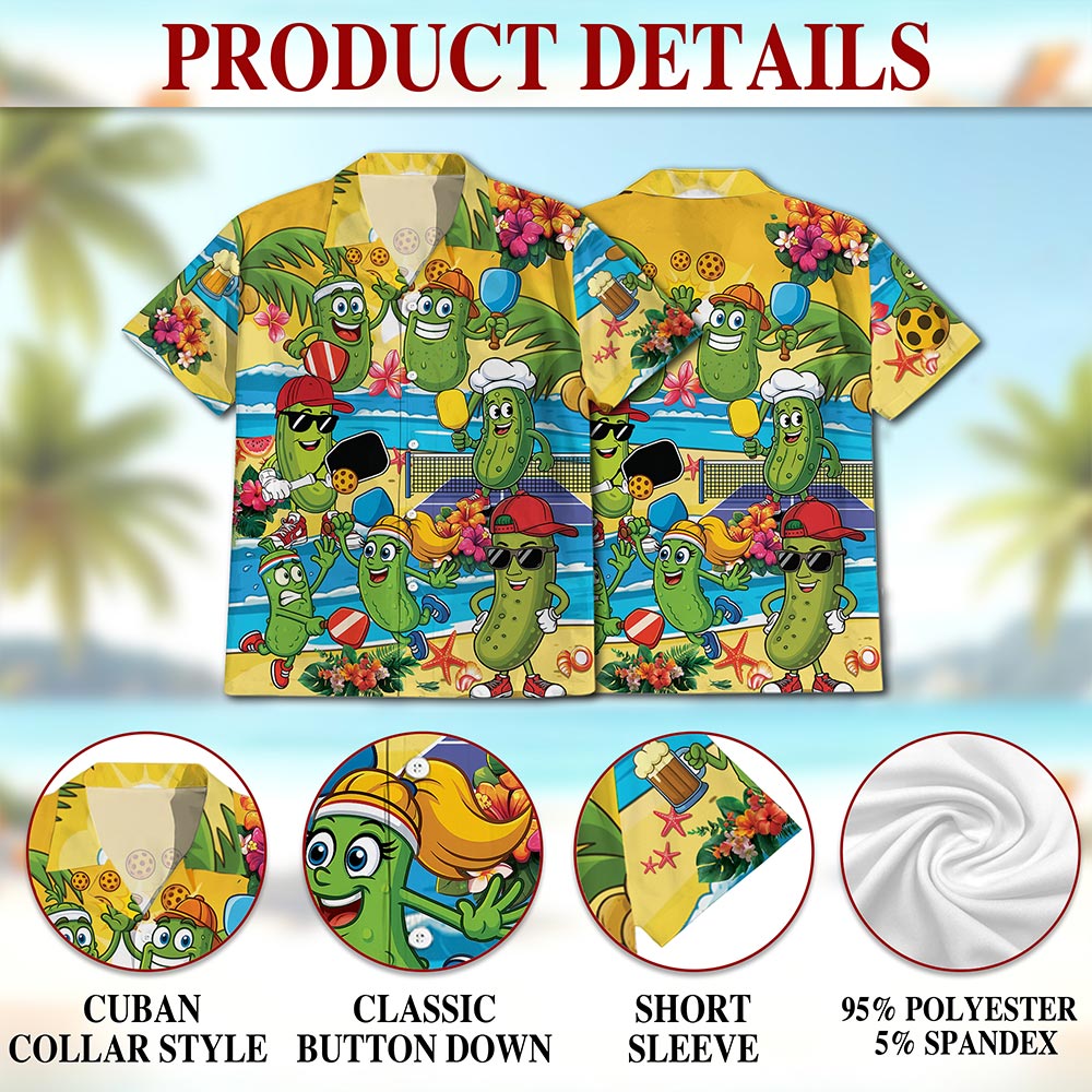 Netecom There's No Sorry In Pickleball Hawaiian Shirt for Men, Pickleball Player Gifts, Button Down Summer Beach Shirts, S-5XL