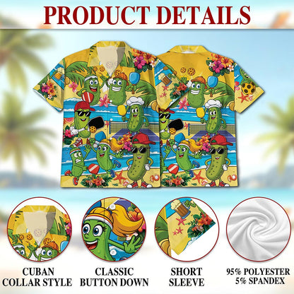 Netecom There's No Sorry In Pickleball Hawaiian Shirt for Men, Pickleball Player Gifts, Button Down Summer Beach Shirts, S-5XL