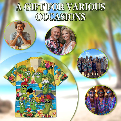 Netecom There's No Sorry In Pickleball Hawaiian Shirt for Men, Pickleball Player Gifts, Button Down Summer Beach Shirts, S-5XL