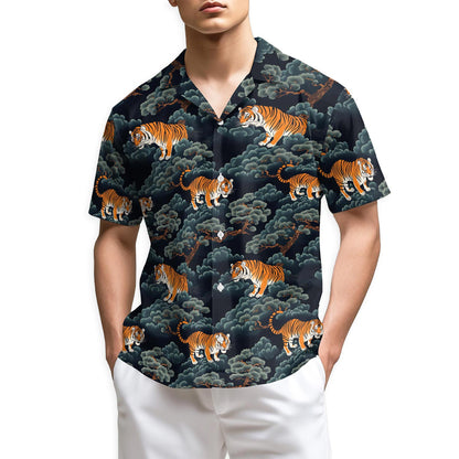 Netecom Tiger Pattern Hawaiian Shirt for Men