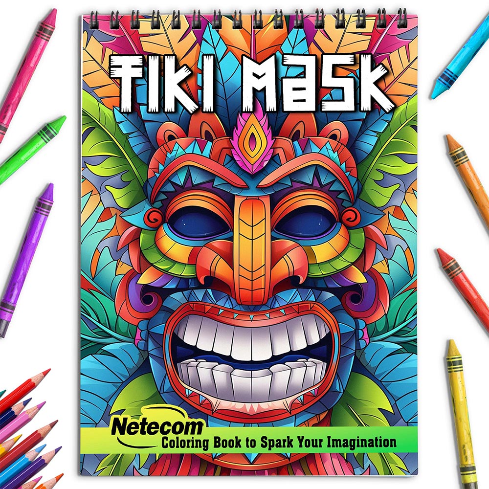 Netecom Tiki Mask Coloring Book for Adults