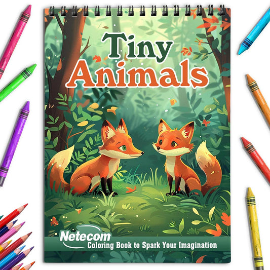 Netecom Tiny Animals Coloring Book for Adults