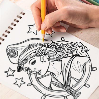 Netecom Traditional Tattoo Coloring Book Spiral Bound for Adults