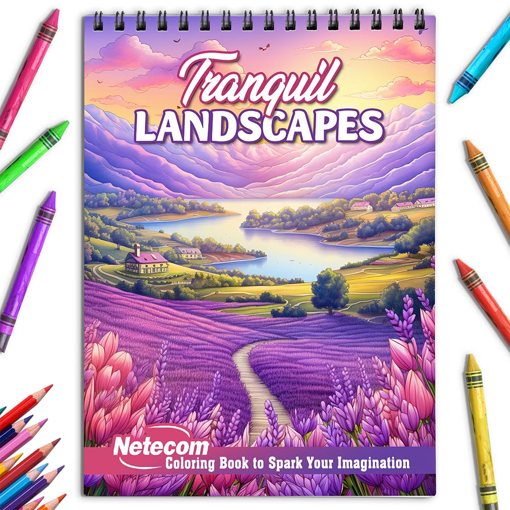 Netecom Tranquil Landscapes Coloring Book for Adults