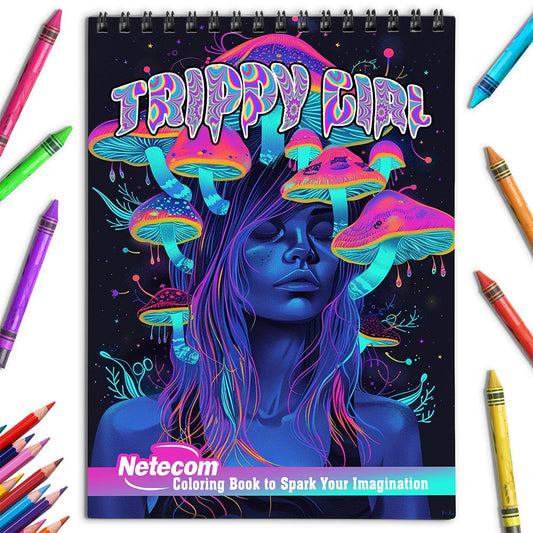 Netecom Trippy Girl Coloring Book for Adults