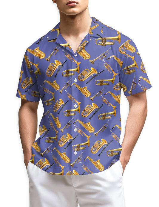Netecom Trombone Pattern Hawaiian Shirt for Men
