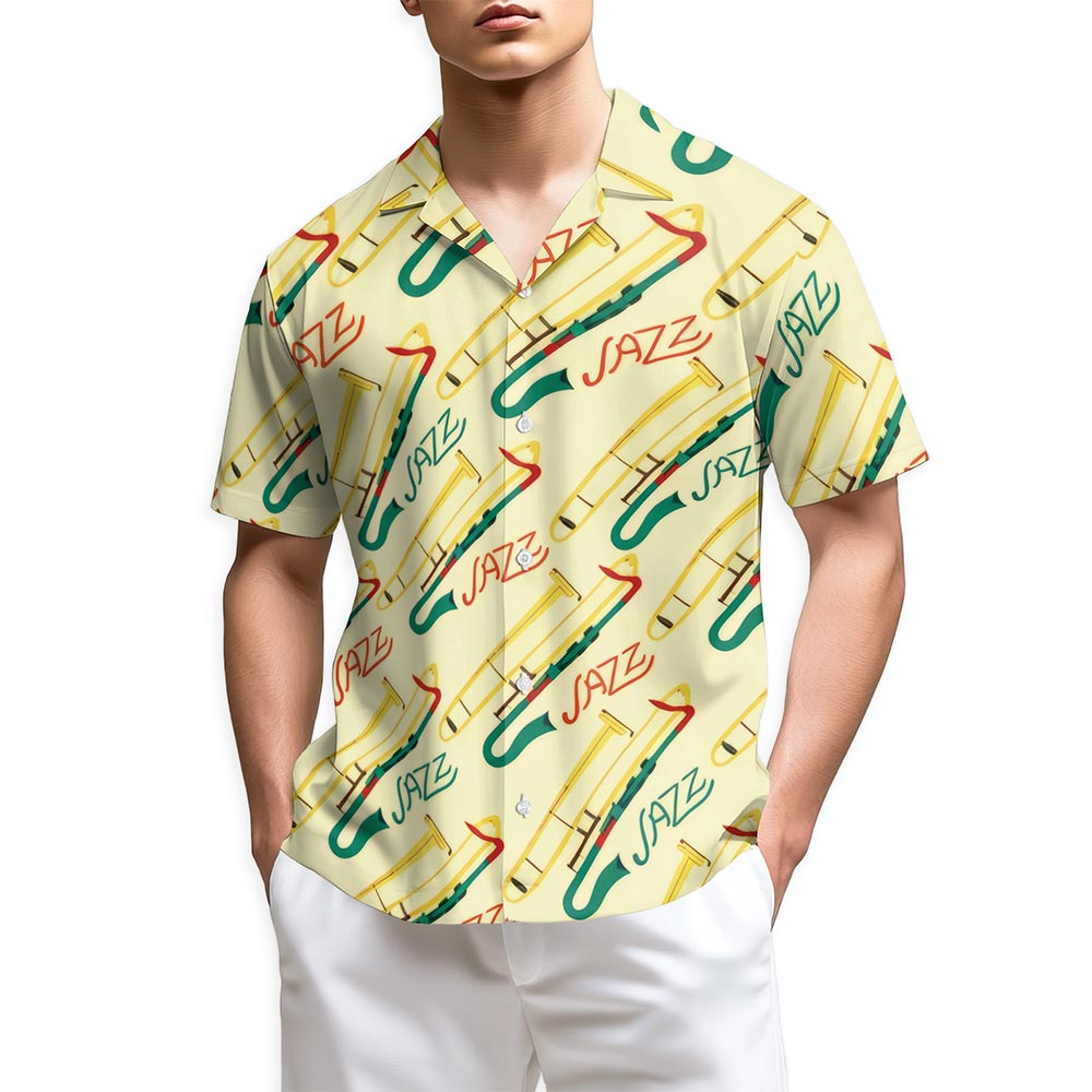 Netecom Trombone Pattern Hawaiian Shirt for Men