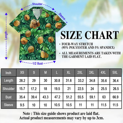 Netecom Tropical Bitcoin Hawaiian Shirt for Men, Tropical Style, Button Down Summer Beach Short Sleeve, S-5XL