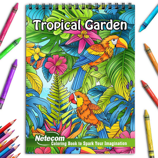 Netecom Tropical Garden Coloring Book for Adults