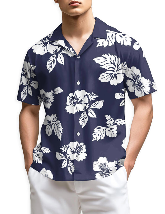 Netecom Tropical Hibiscus Hawaiian Shirt for Men