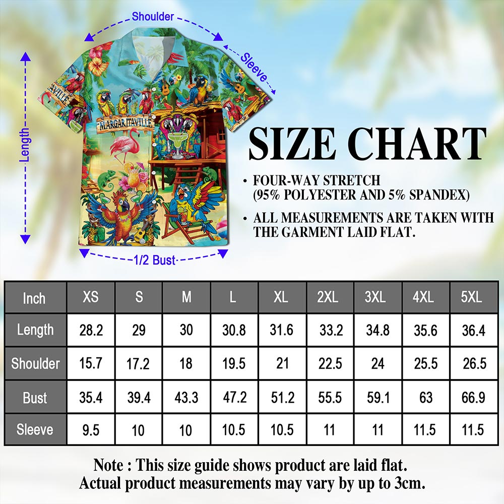 Netecom Tropical Parrot Hawaiian Shirt for Men, Bird Lover Gifts, Animal Floral Button Down Summer Aloha Beach Shirts, S-5XL