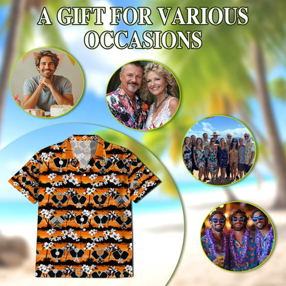 Netecom Tropical Pickleball Hawaiian Shirt for Men, Pickleball Player Gifts Button Down Summer Beach Short Sleeve, S-5XL