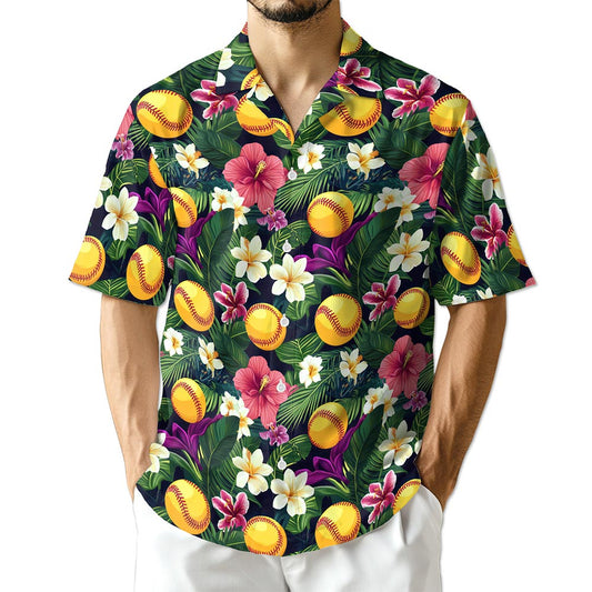 Netecom Tropical Softball Hawaiian Shirt for Men