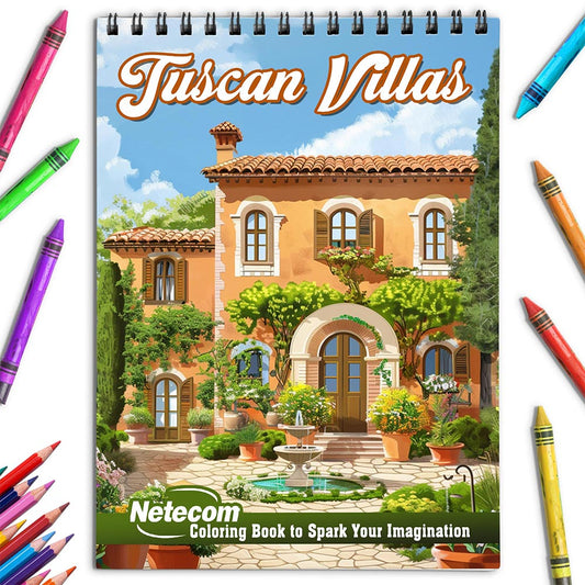 Netecom Tuscan Villas Coloring Book for Adults