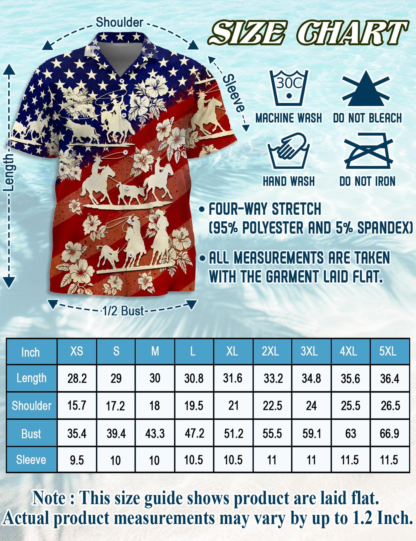 Netecom US Team Roping Hawaiian Shirt for Men, Western Rodeo Style, Button Down Summer Beach Short Sleeve, S-5XL