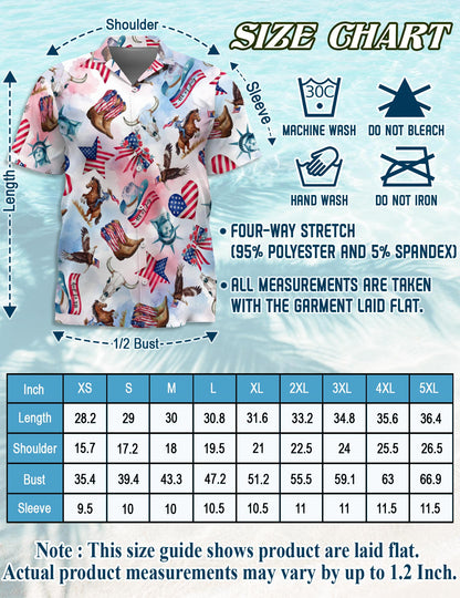 Netecom USA Horse Racing Pattern Hawaiian Shirt for Men, Button Down Summer Beach Short Sleeve, S-5XL