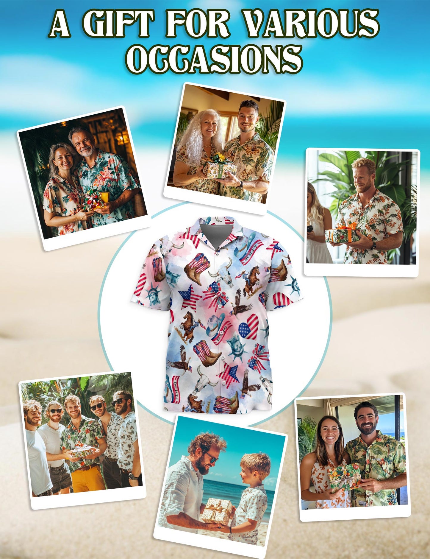 Netecom USA Horse Racing Pattern Hawaiian Shirt for Men, Button Down Summer Beach Short Sleeve, S-5XL
