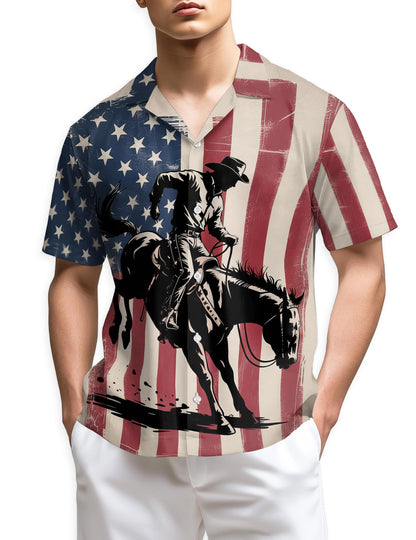 Netecom USA Horse Racing Silhouette Hawaiian Shirt for Men