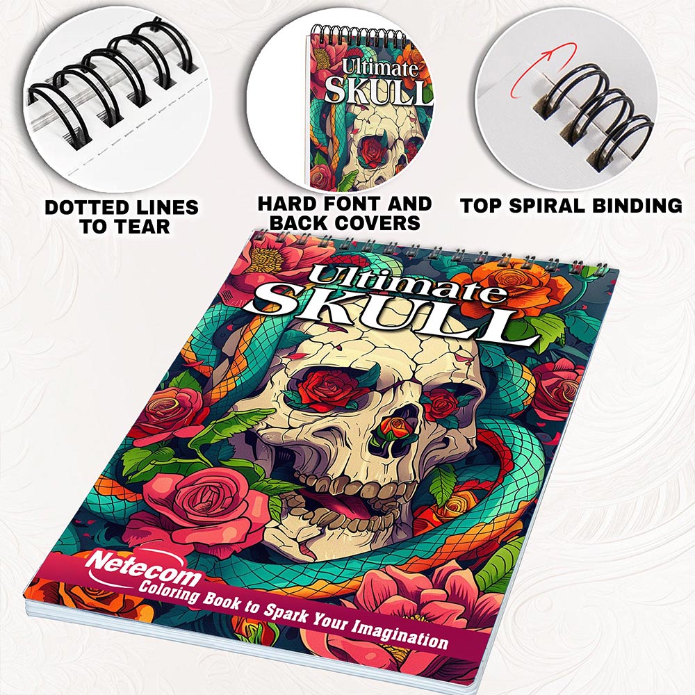 Netecom Ultimate Skull Coloring Pages for Adults