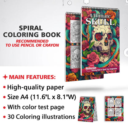 Netecom Ultimate Skull Coloring Sheets for Adults
