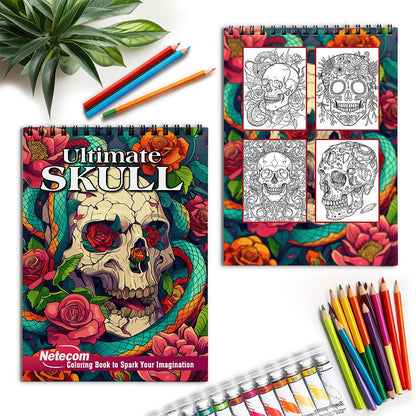 Netecom Ultimate Skull Spiral Coloring Book for Adults
