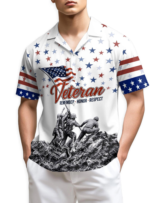 Netecom Veteran 4th July Hawaiian Shirt for Men