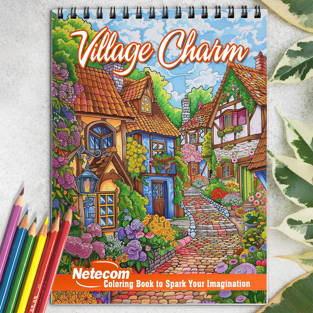 Netecom Village Charm Coloring Book for Adults