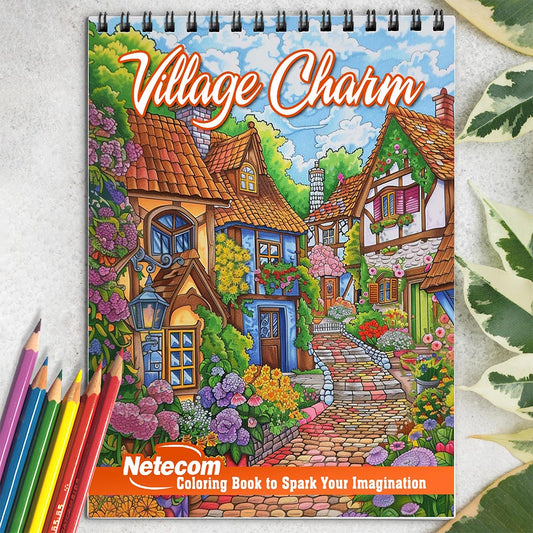 Netecom Village Charm Coloring Book for Adults
