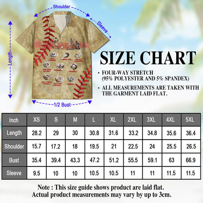 Netecom Vintage Baseball Pitching Grips Hawaiian Shirt for Men, Button Down Summer Beach Short Sleeve, Sports Style, Sizes S-5XL