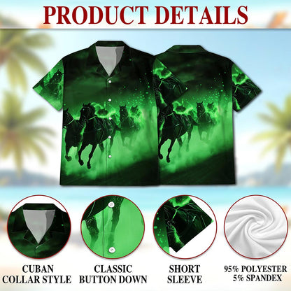 Netecom Vintage Black Horse Hawaiian Shirt for Men Women, Horse Lover Gifts, Animal Button Down Summer Beach Shirts, S-5XL