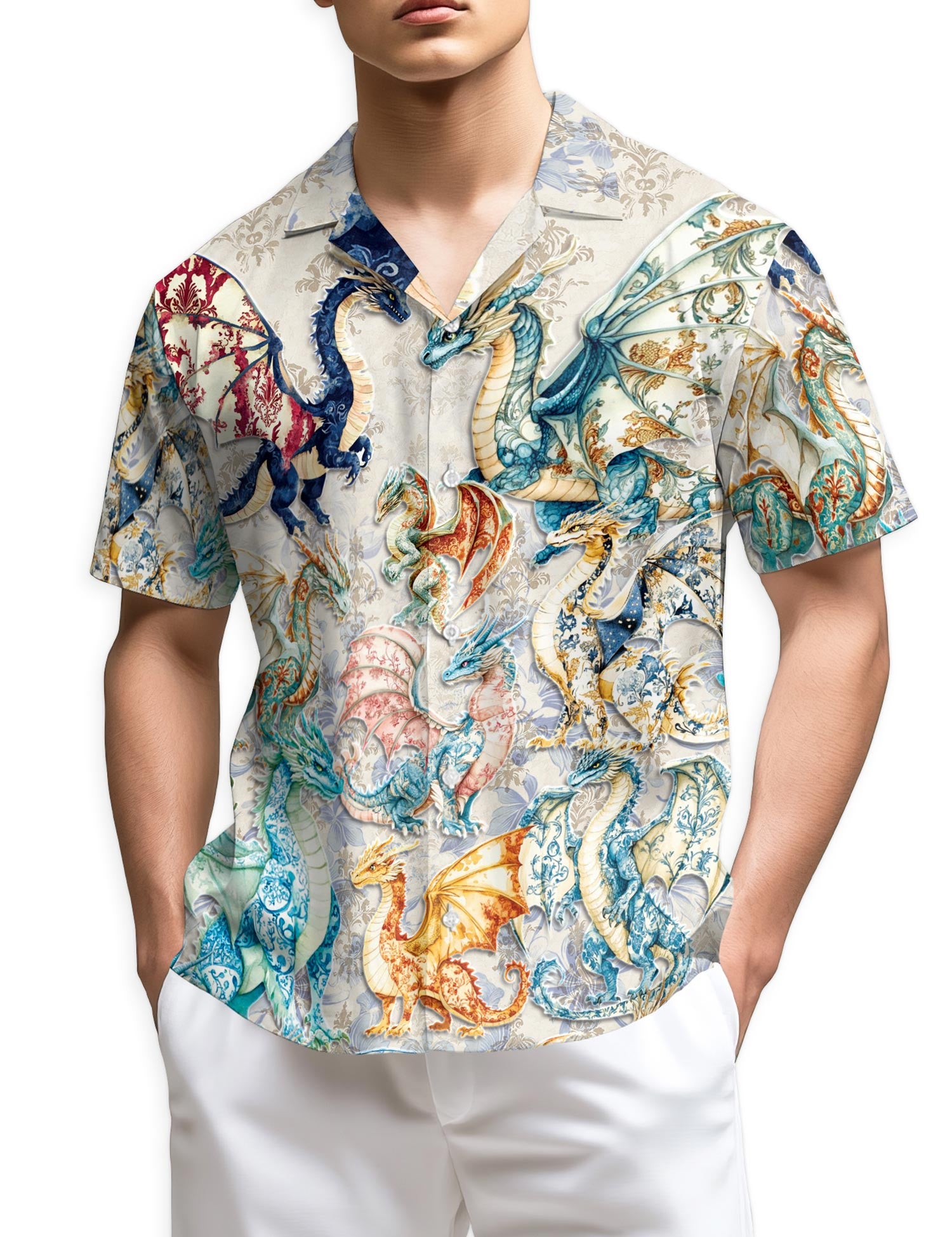 Netecom Vintage Dragon Hawaiian Shirt for Men