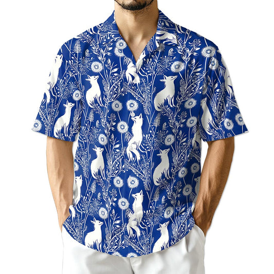 Netecom Vintage Fox Hawaiian Shirt for Men