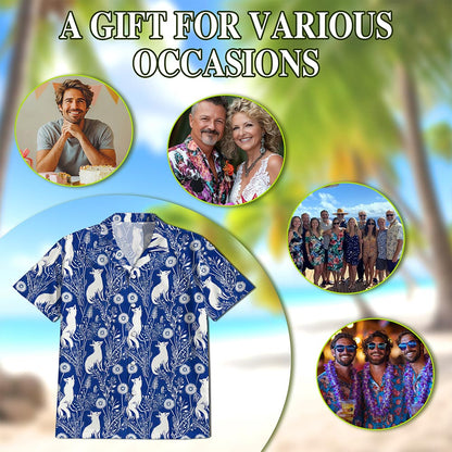 Netecom Vintage Fox Hawaiian Shirt for Men, Retro Style, Button Down Summer Beach Short Sleeve, S-5XL
