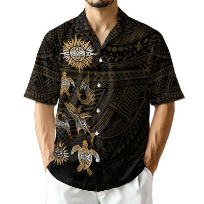 Netecom Vintage Polynesian Tribal Hawaiian Shirt for Men