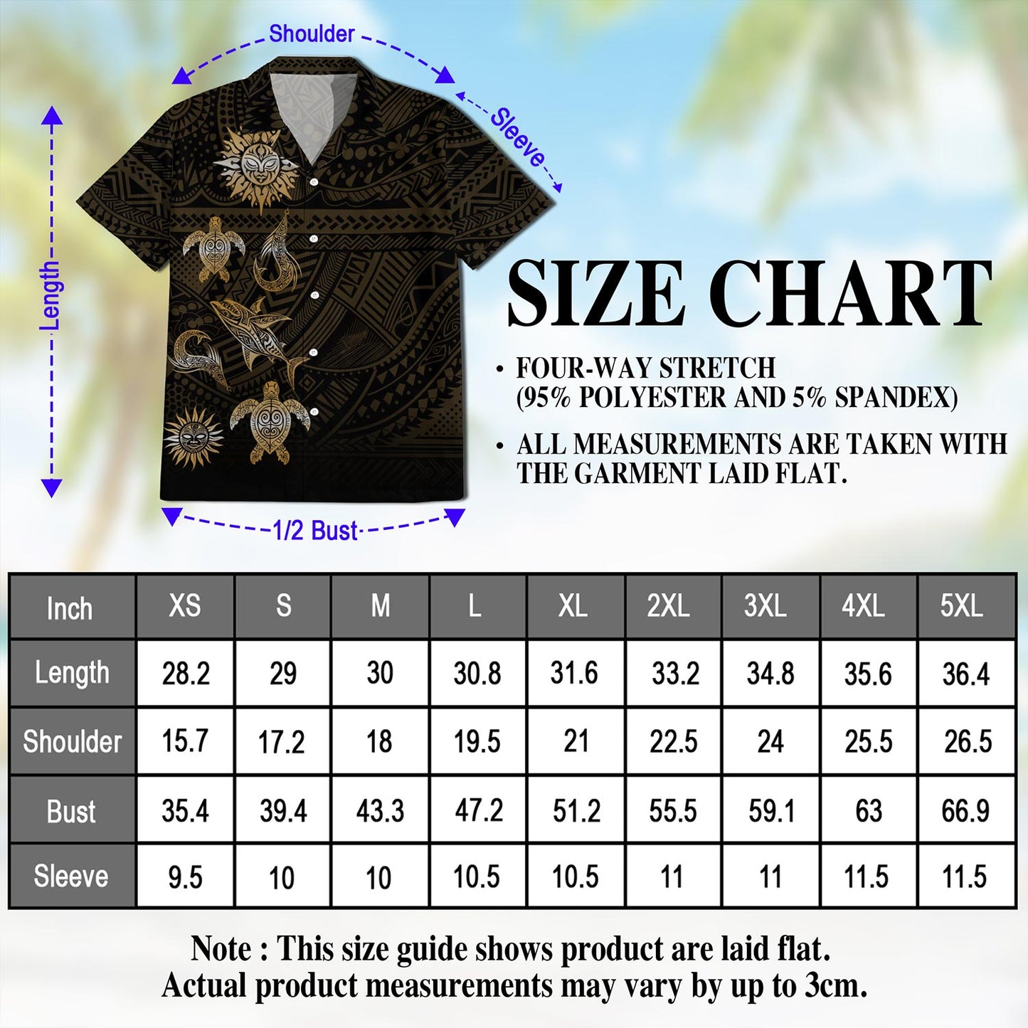 Netecom Vintage Polynesian Tribal Hawaiian Shirt for Men, Ocean Sea Turtle Button Down Summer Beach Short Sleeve, S-5XL