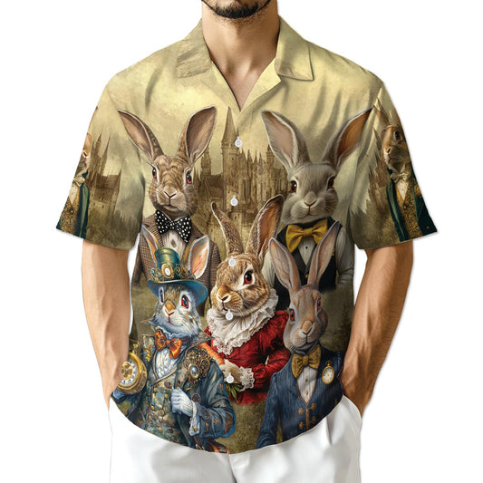 Netecom Vintage Rabbit Art Hawaiian Shirt for Men