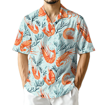 Netecom Vintage Shrimp Hawaiian Shirt for Men