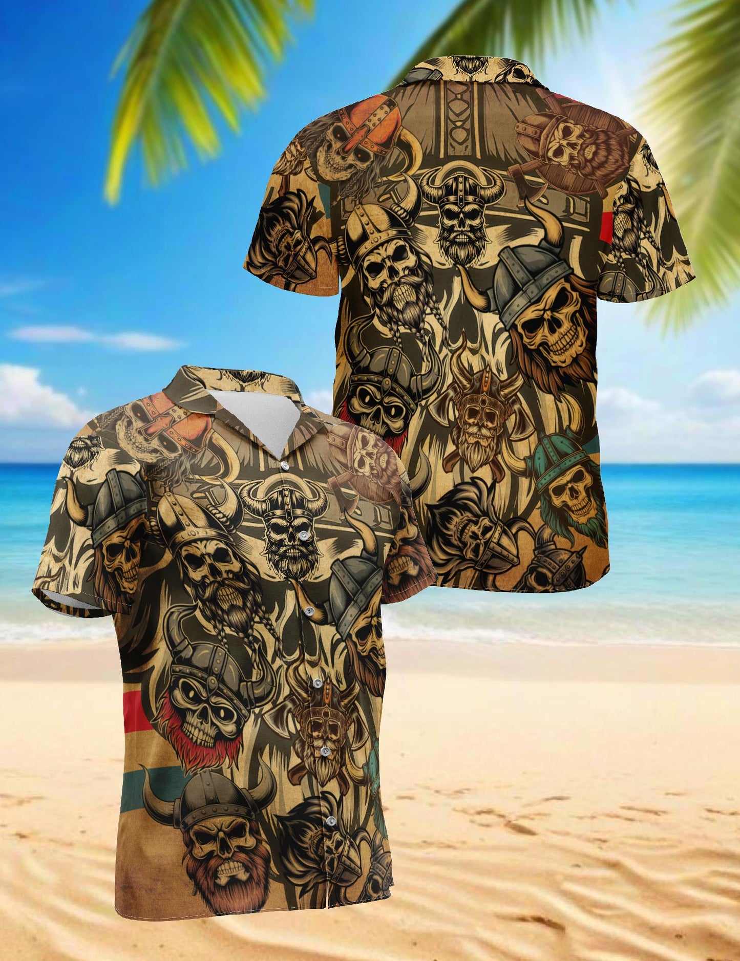 Netecom Vintage Viking My Rules Hawaiian Shirt for Men, Cat Memes Button Down Summer Beach Short Sleeve, Retro Style, Sizes S-5XL
